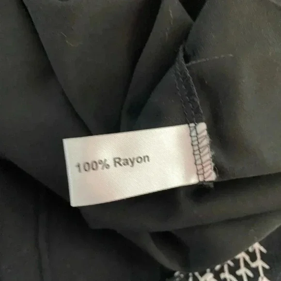 Yak n Yeti Black White Geometric Print Asymmetrical Hem Sleeveless Dress M - Picture 6 of 6